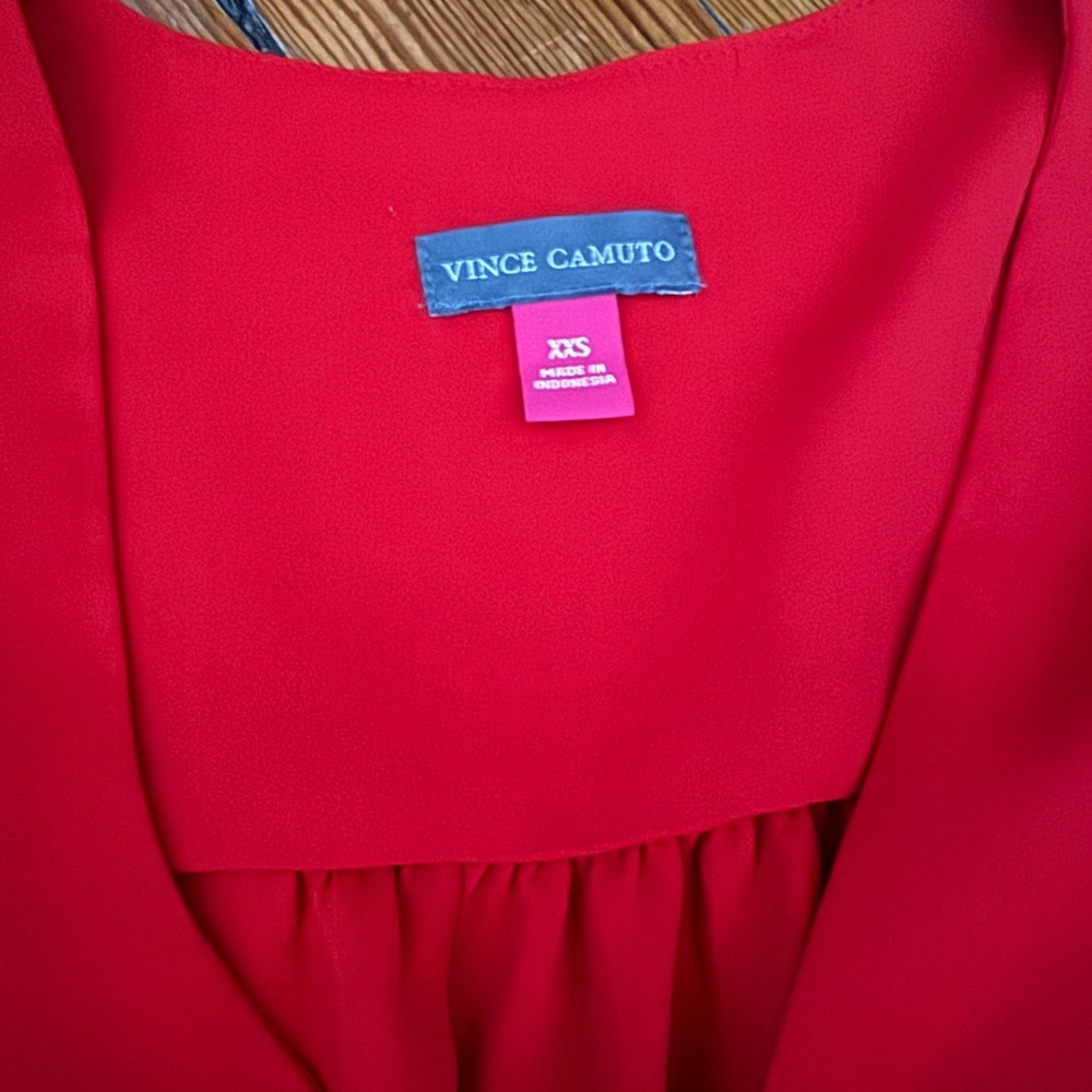 Vince Camuto Red Ruffle Sleeve Top - Picture 4 of 4